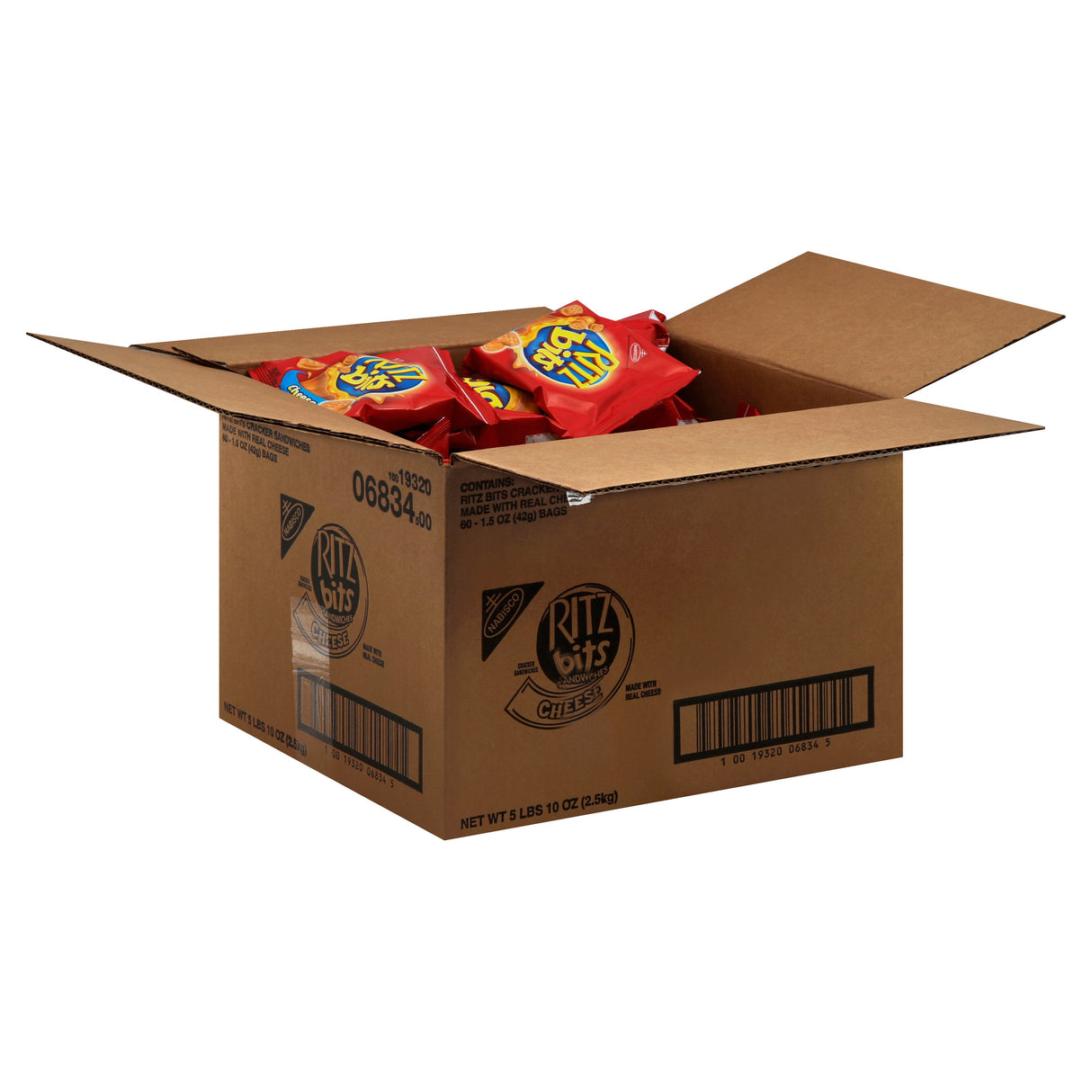 Crackers, Sandwich, Bits, Cheese, Single-Serve, Shelf-Stable, 1.5 Ounce,60 - 42 Gram Avg
