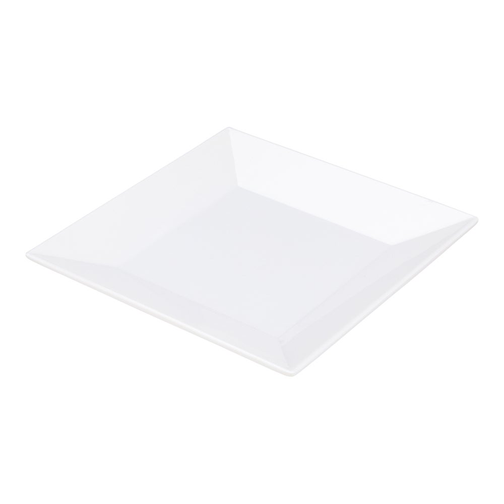 Plate, Medium, Voga Classic Melamine, 8 x 8 x 1 Inch, White, Square,1 - 4 COUNT