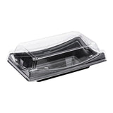 Containers, Take Out, Roku 7.5 x 4.75 x 2 Inch, Plastic, Black, Rectangular, with Clear Lid,1 - 100 COUNT