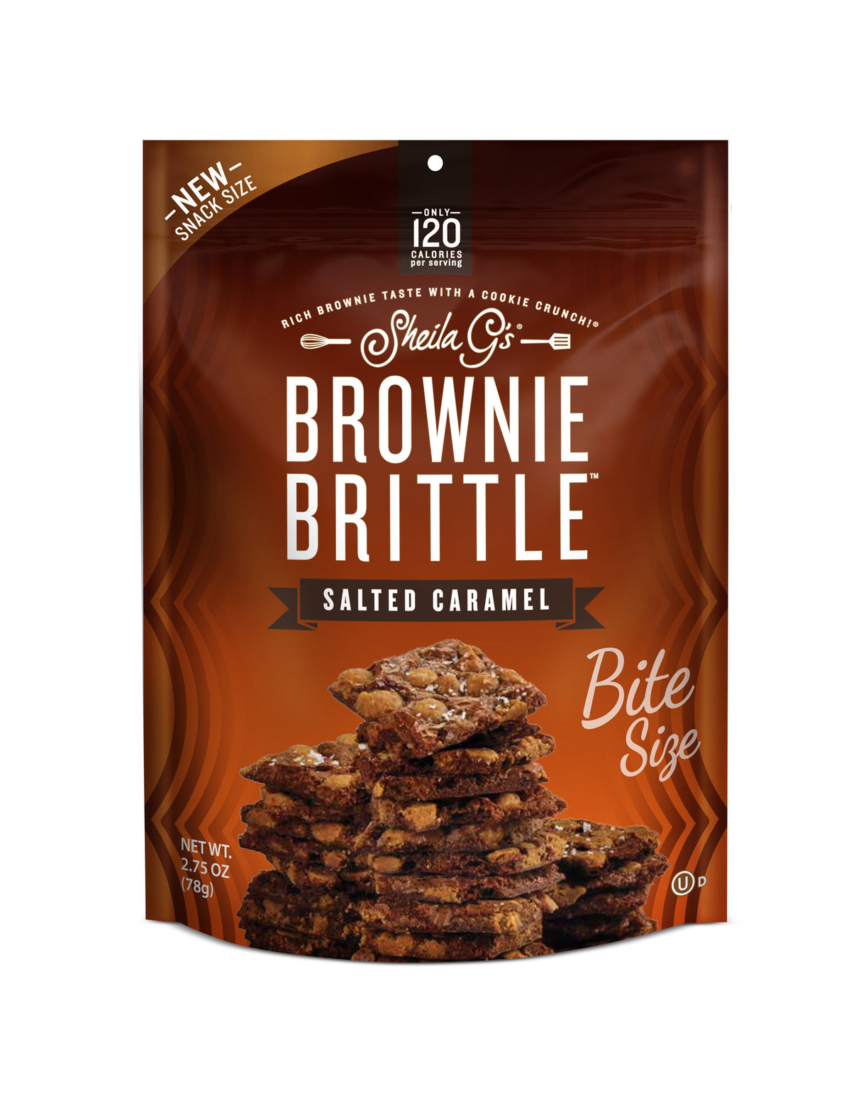 Brownie Brittle, Bite Size, Salted Caramel, Shelf-Stable,8 - 2.75 OUNCE