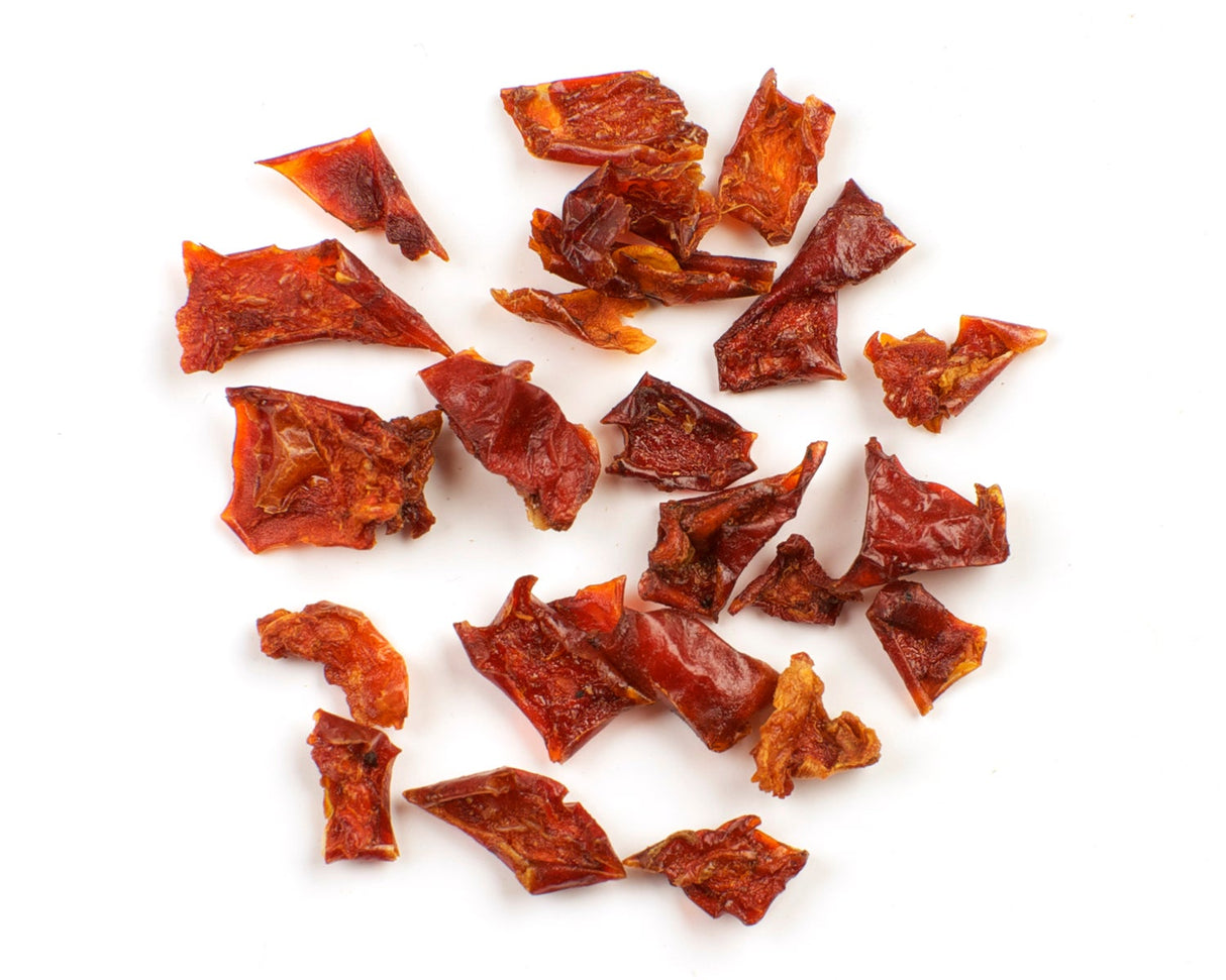 Peppers, Red Bell, 1/4 Inch Diced, Roasted, Dried,1 - 25 POUND