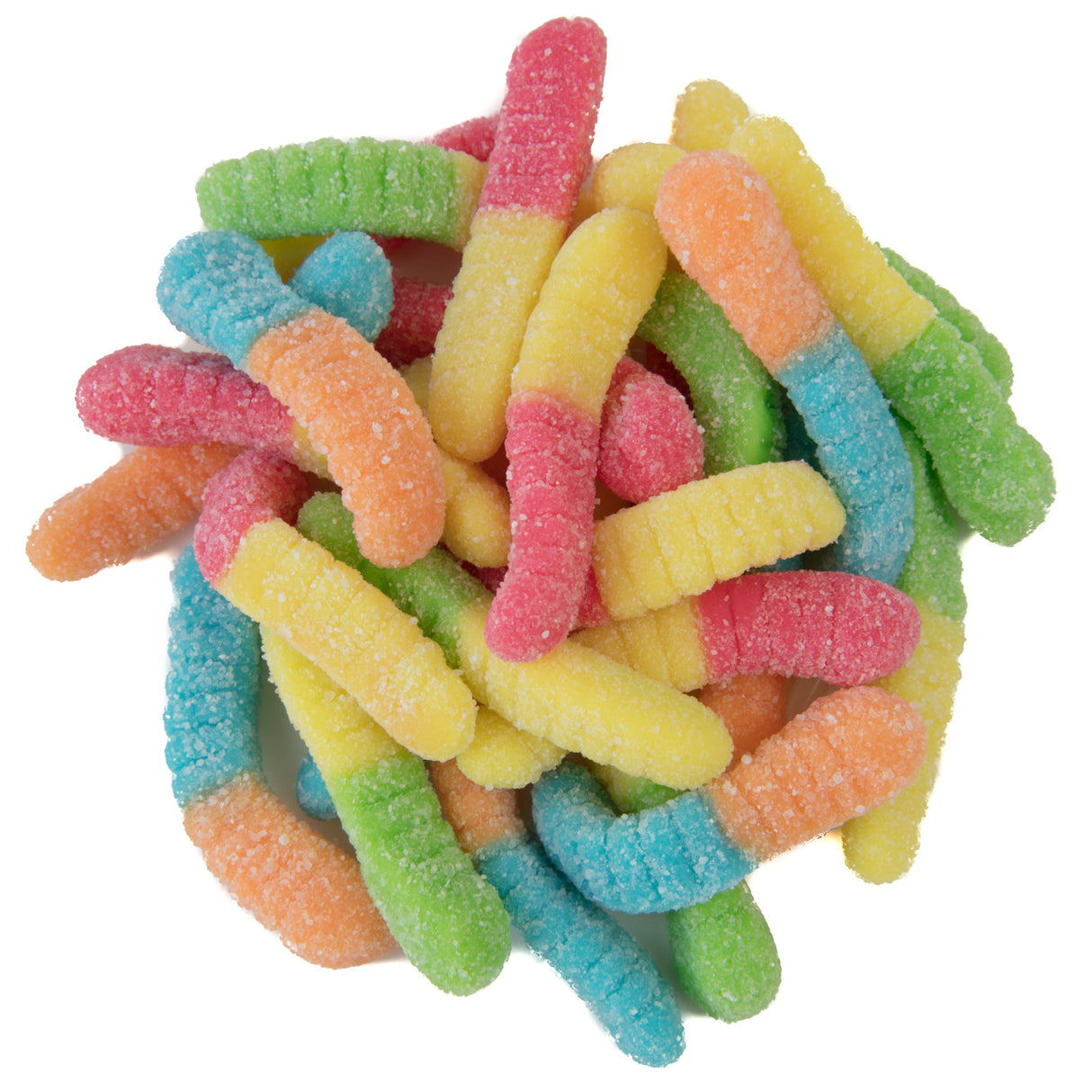 Candy, Gummi Worm, Mini, Sour Neon,4 - 4.5 POUND