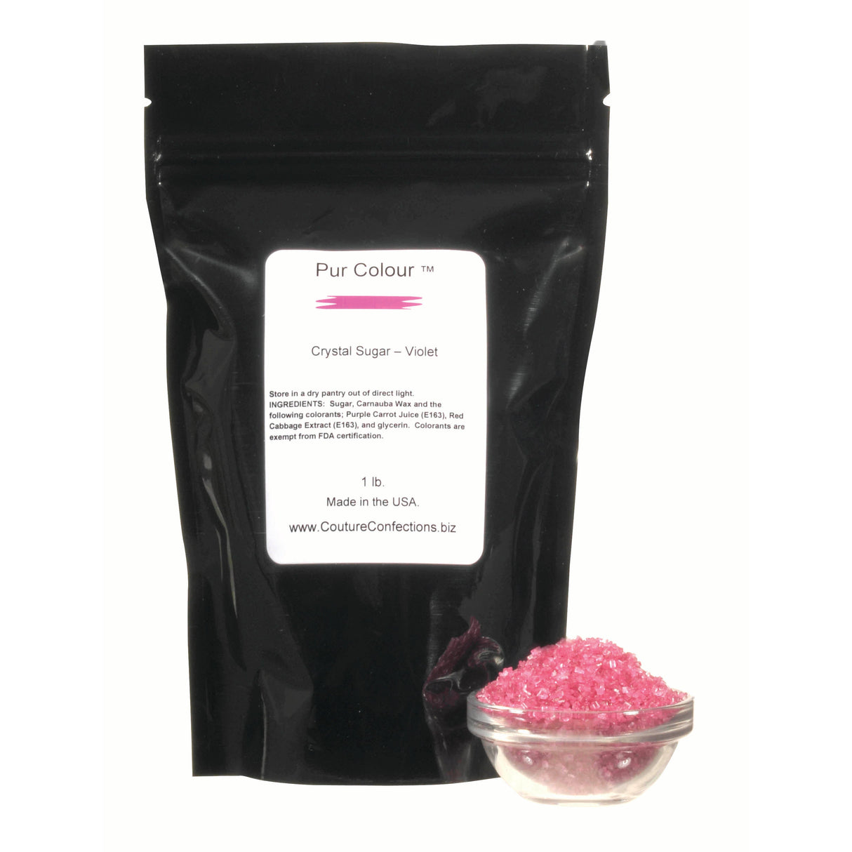 Sugar, Cane, Crystal, Violet,1 - 1 POUND