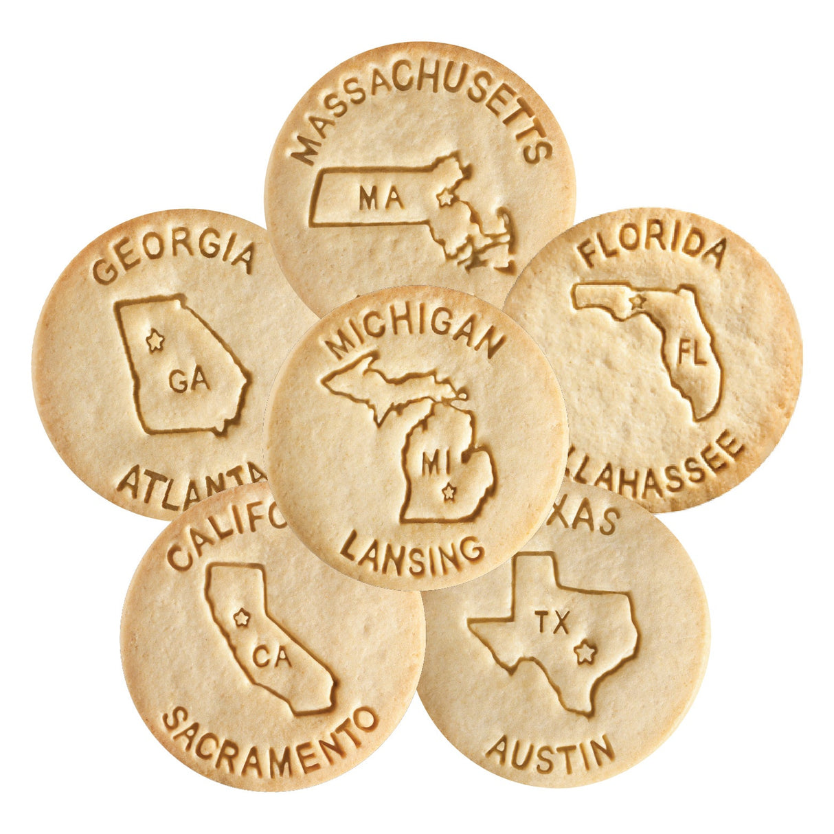 Crackers, Sweet, States & Capitals, Shelf-Stable, Single-Serve,120 - 1 OUNCE