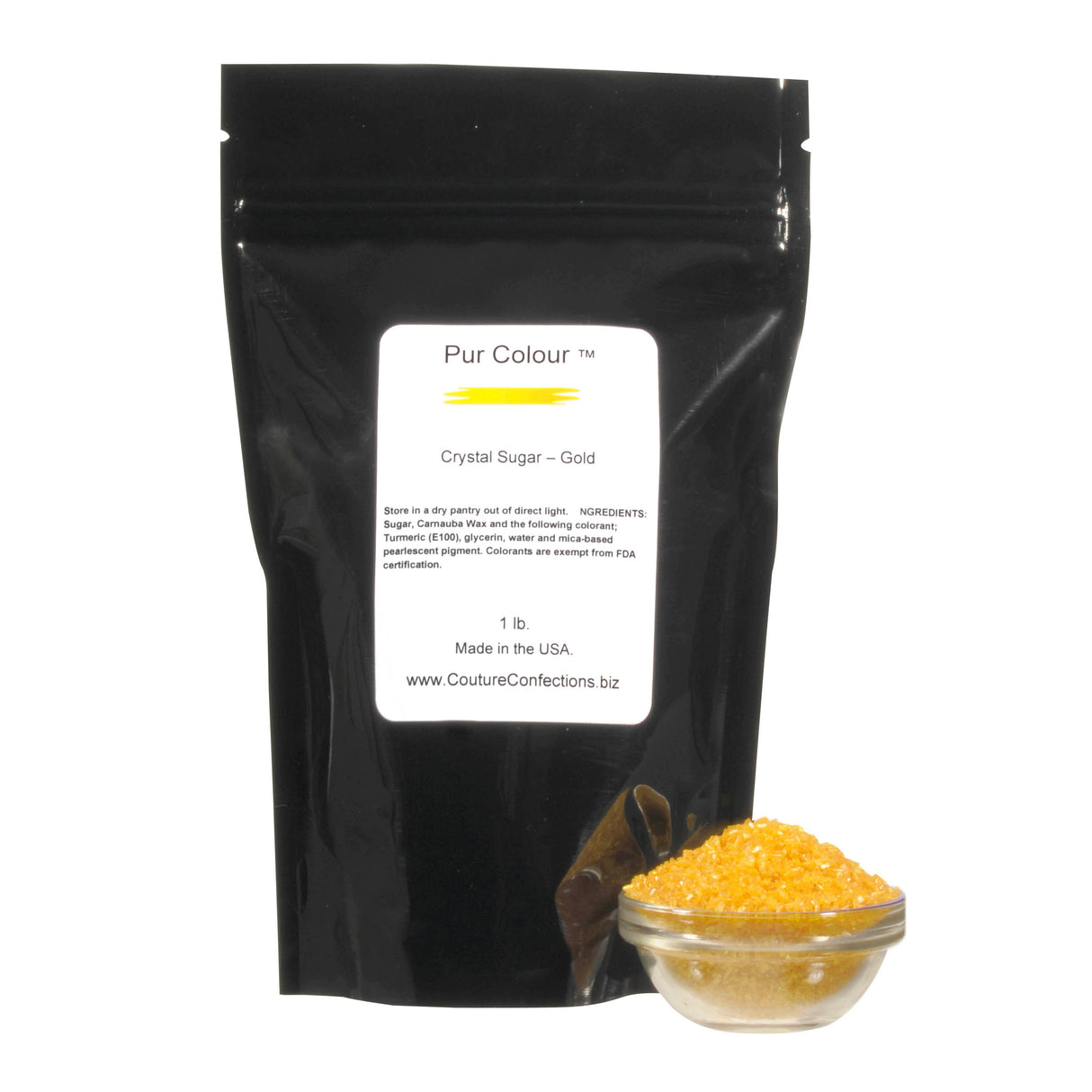 Sugar, Cane, Crystal, Gold,1 - 1 POUND