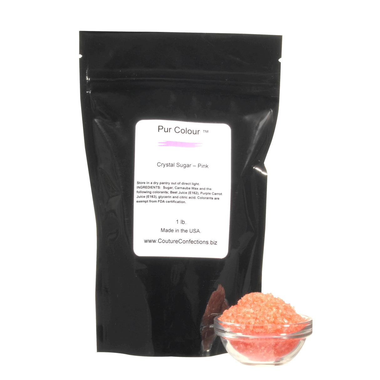 Sugar, Cane, Crystal, Pink,1 - 1 POUND