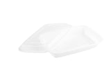 Containers, Take-Out, 16 Ounce 7.7 x 5.5 x 1.5 Inch, Microwaveable Plastic, White, Rectangular, with Clear Lid, Polypropylene,1 - 100 COUNT