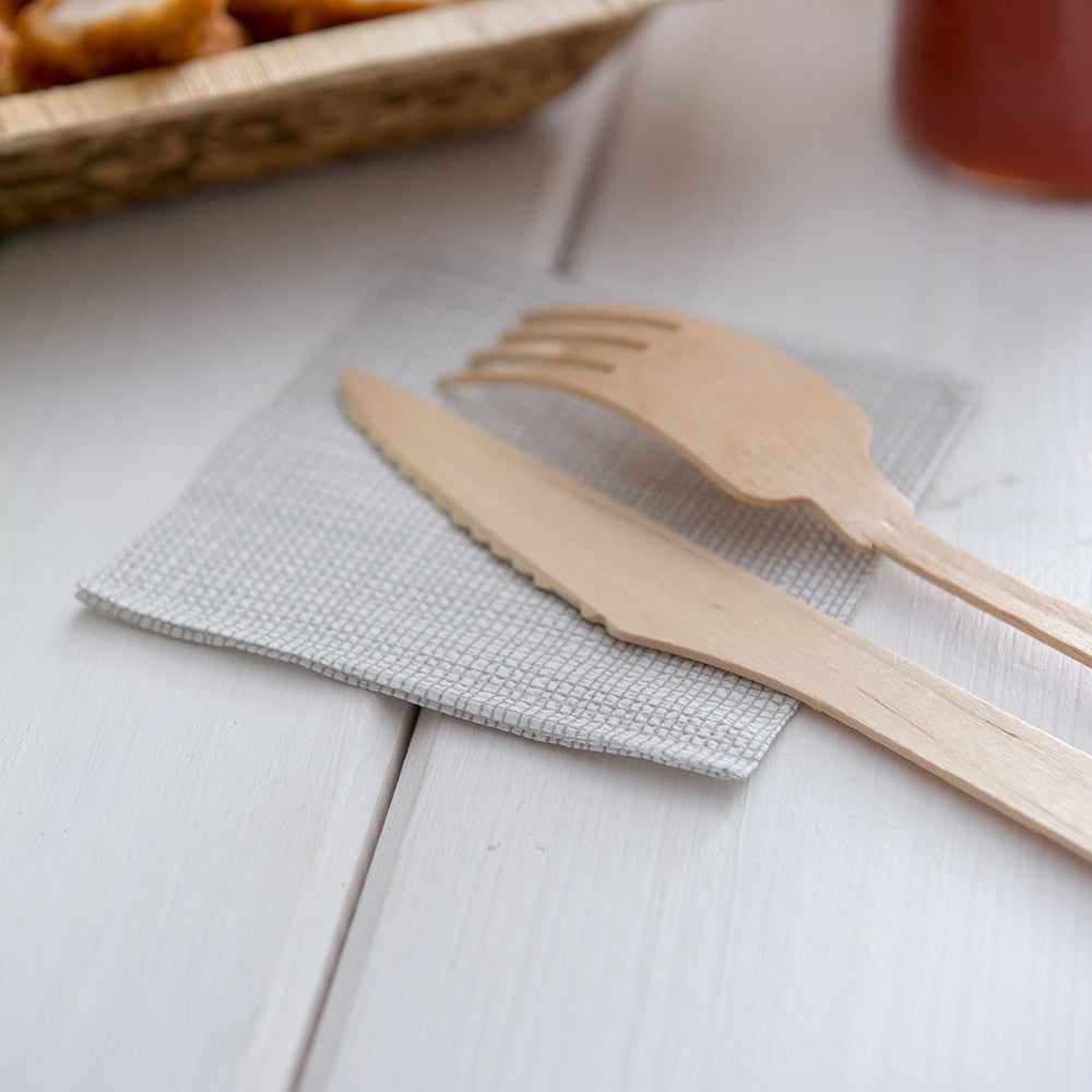 Napkins, Cocktail, 2 Ply, White with Grey Threads, 8 x 8 Inch, 8 Linear Inch,1 - 4800 COUNT