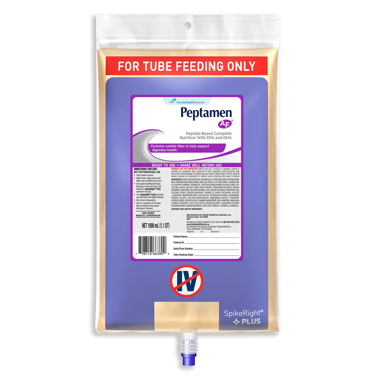 Supplements, Feeding Tube Formula, Peptamen, Unflavored, Ready to Use,6 - 33.8 FLUID