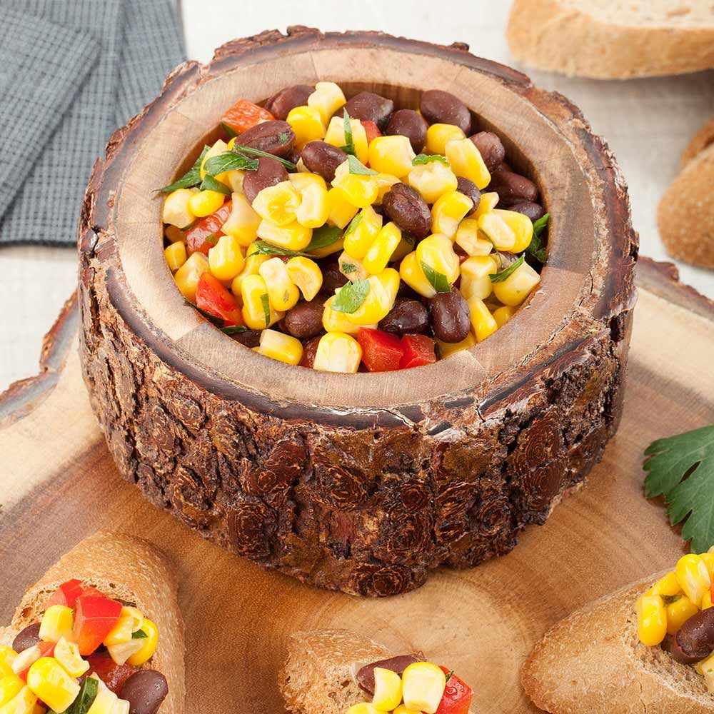 Bowl, Serving, Acacia Wood, 4 x 2 Inch, Varnished with Bark,1 - 1 COUNT