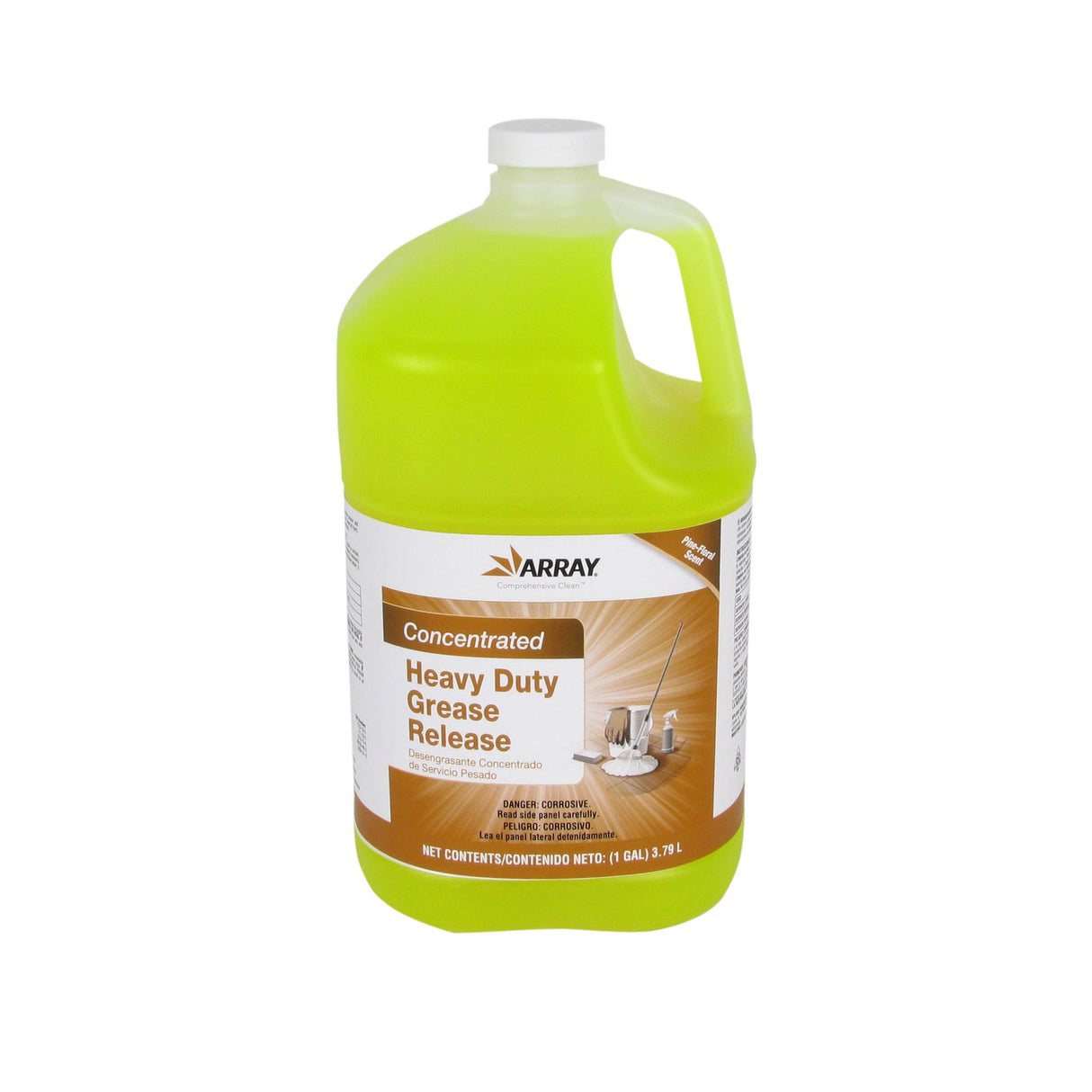 Cleaner & Degreaser, Grease Release, Concentrated, Heavy-Duty, Pine-Floral Scent,4 - 1 GALLON