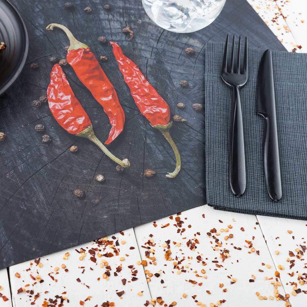 Placemats, 12 x 16 Inch, Paper, Hot Chili,1 - 12 COUNT