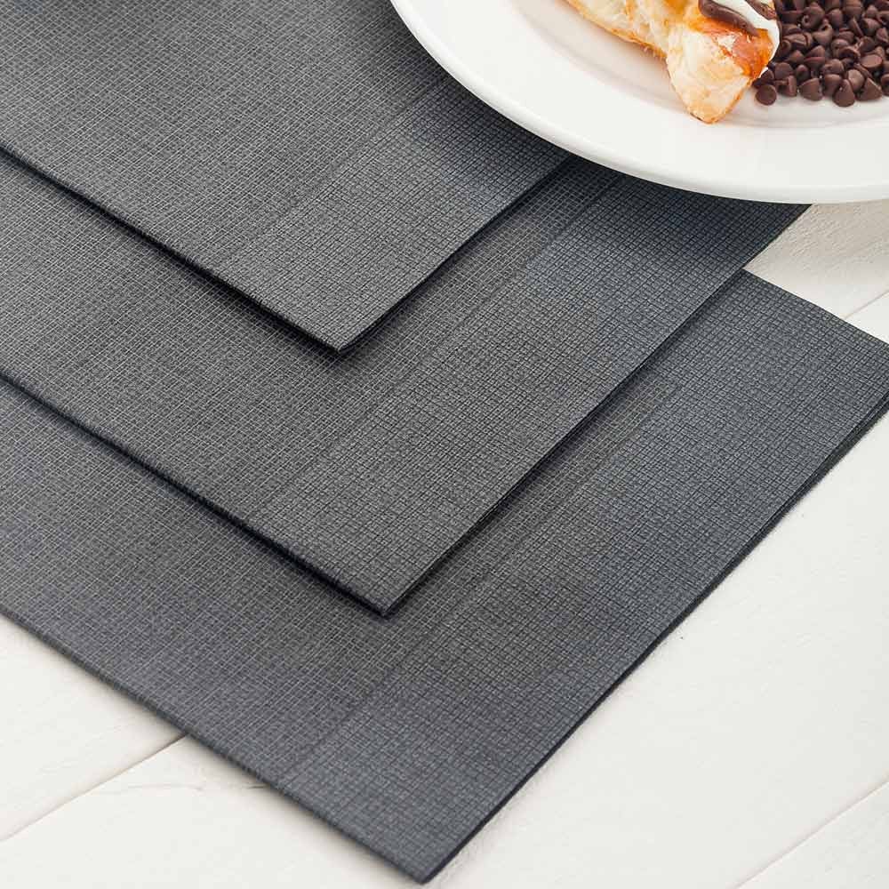 Napkins, Black with White Threads, 16 x 16 Inch, 16 Linear Inch,1 - 600 COUNT