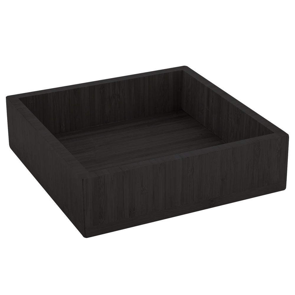 Tray, Small, 10 x 10 x 2.75 Inch, Square, Black, Bamboo,1 - 1 EACH