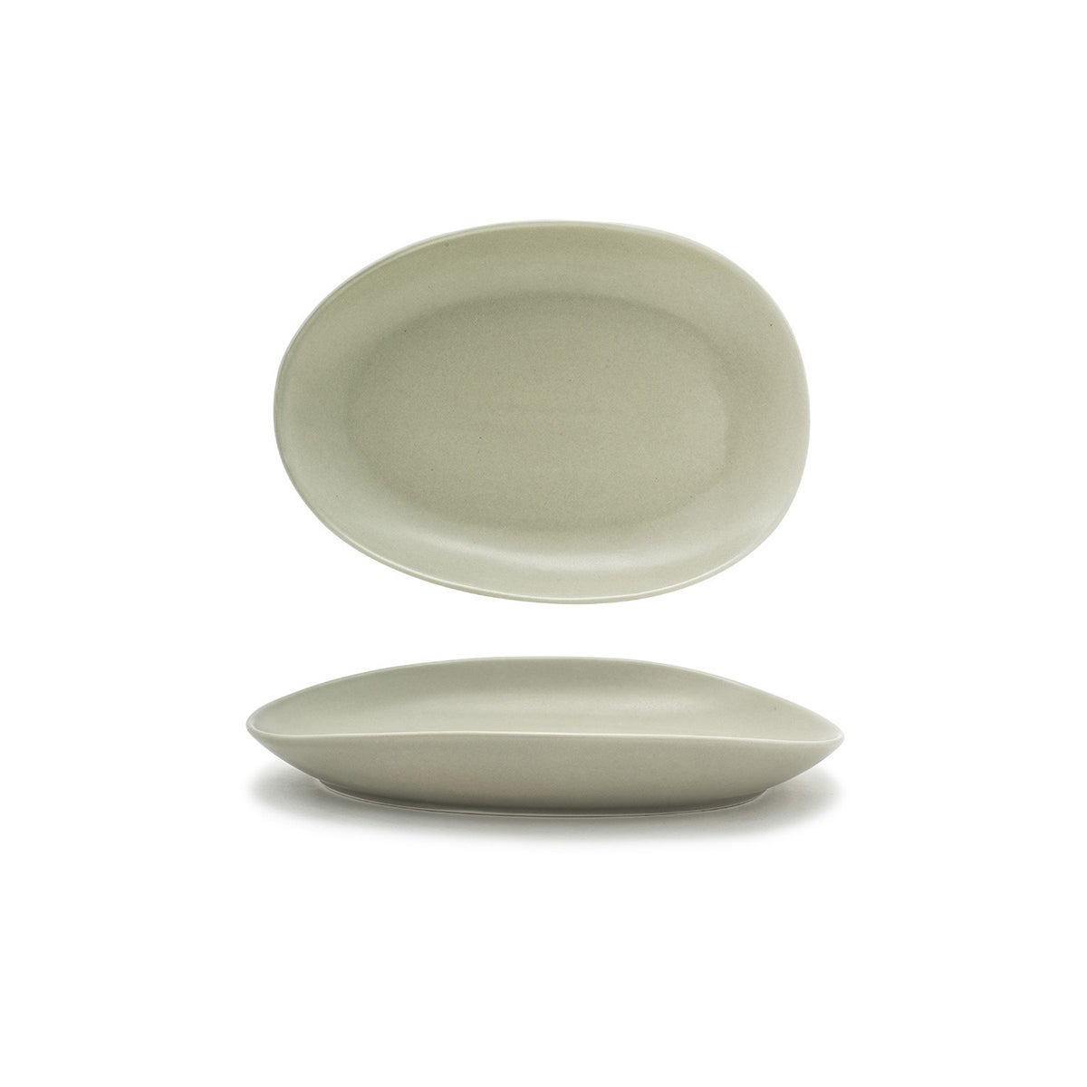 Plates, Porcelain, 10 Inch, Pumice, Oval,4 - 1 COUNT