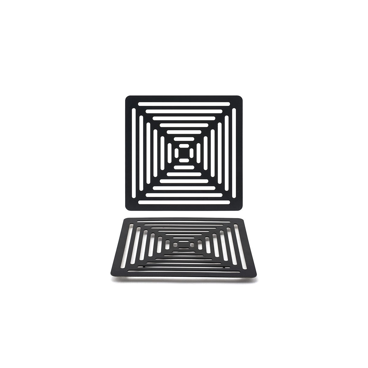 Grill Plates, 8.25 Inch, Square, Matte Black, Brushed Stainless Steel,2 - 1 COUNT