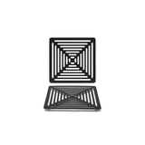Grill Plates, 8.25 Inch, Square, Matte Black, Brushed Stainless Steel,2 - 1 COUNT
