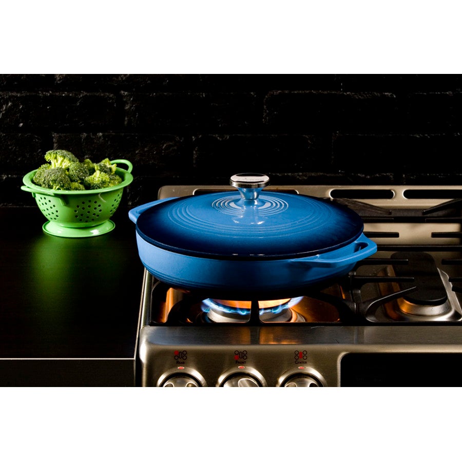 Casserole, 3.6 Quart, Enameled Cast Iron, Blue,1 - 1 EACH