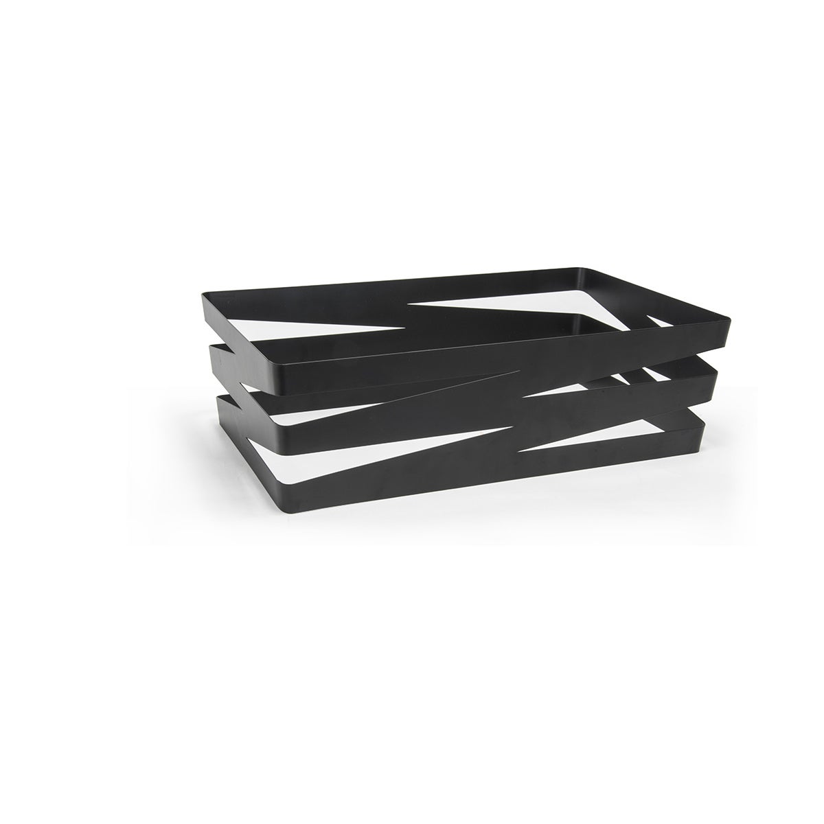 Organizer, Deep, 12 x 6 Inch Full-Size, Zig Zag, Matte Black, Metal,2 - 1 COUNT