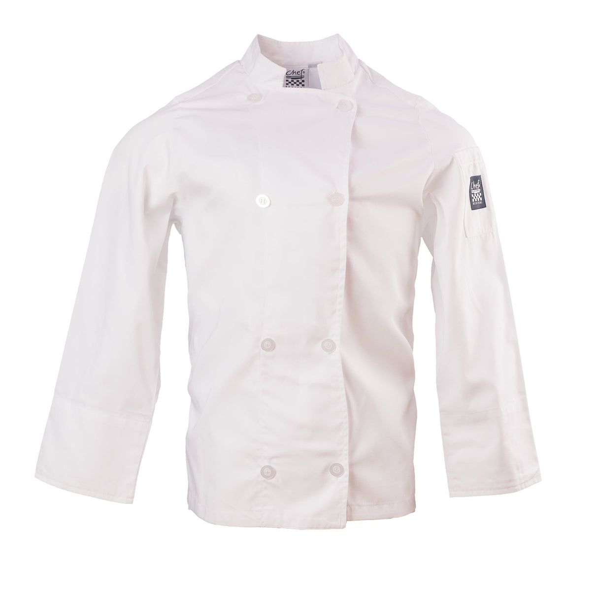 Jacket, Chef, Long-Sleeve, Basic, White, Extra Small, Poly/Cotton Blend,1 - 1 EACH