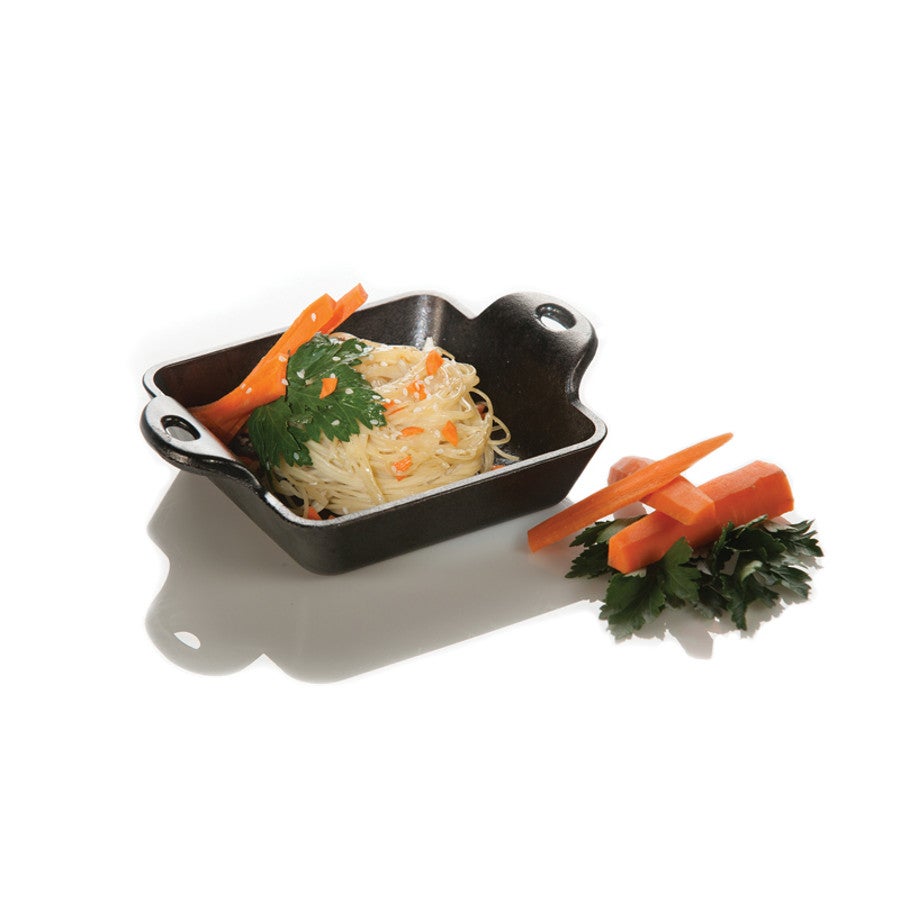 Servers, Mini, Cast Iron, 10 Ounce, Square, Black, Pre-Seasoned, Heat-Enhanced,6 - 1 EACH
