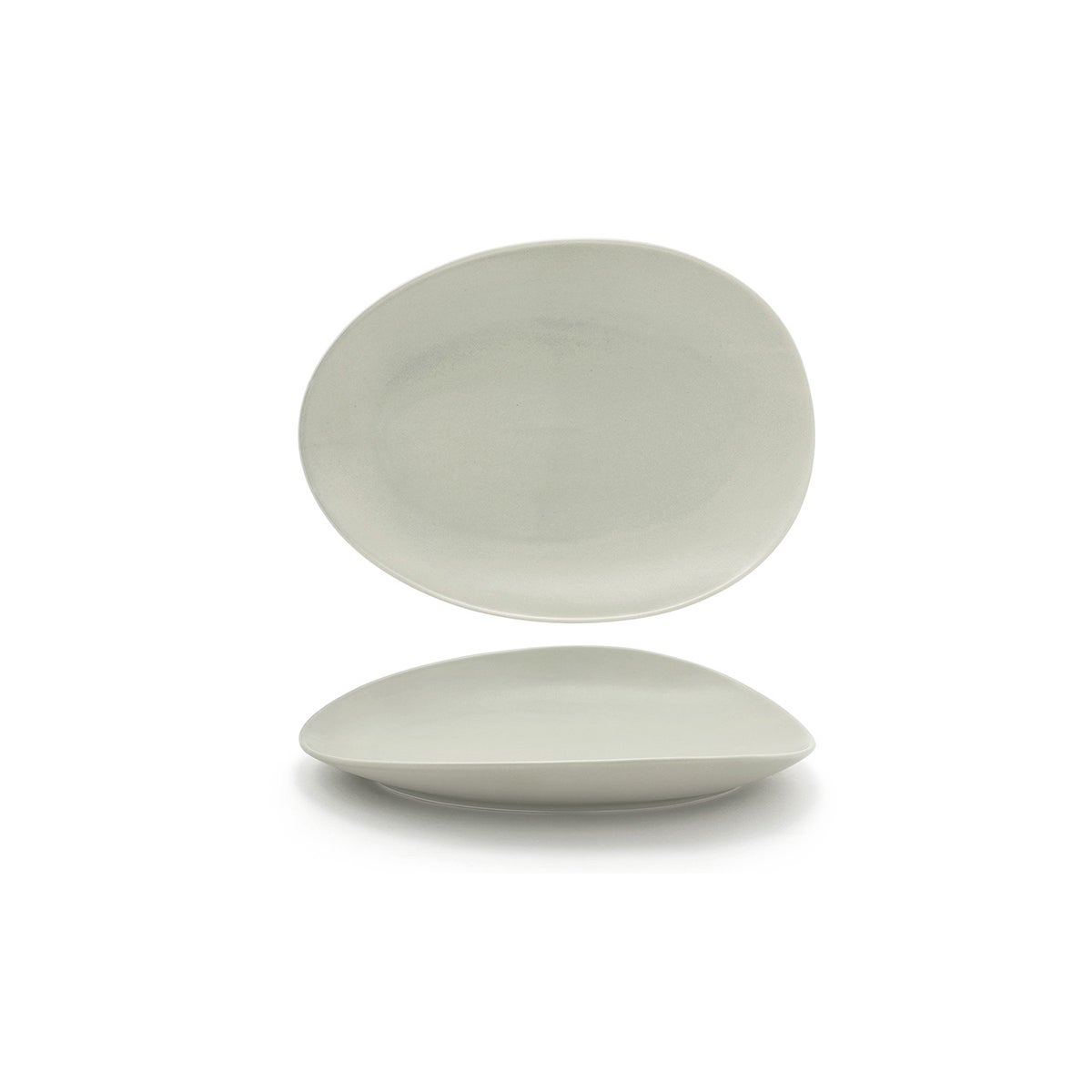 Plates, Porcelain, 12 Inch, Pumice, Oval,2 - 1 COUNT