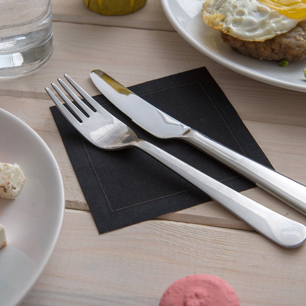 Napkins, Napluxe Organic Cotton Cocktail, Black, 4.5 Inch, 4.5 Linear Inch,1 - 50 COUNT