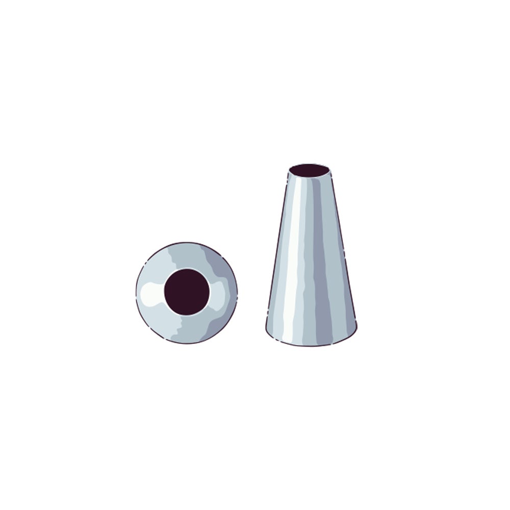Piping Tip, Round, Stainless Steel, #2A, 1 x 1 x 1.5 Inch,1 - 1 EACH