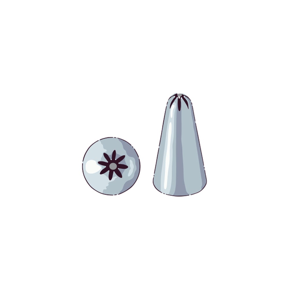 Piping Tip, Drop Flower, Stainless Steel, #1E, 1 x 1 x 1.5 Inch,1 - 1 EACH