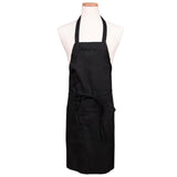 Apron, Bib, Full Length, Black, One Size, Poly/Cotton Blend,1 - 1 EACH