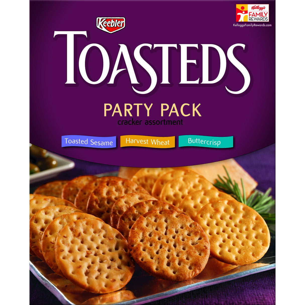 Crackers, Toasteds, Party Pack,12 - 12 OUNCE
