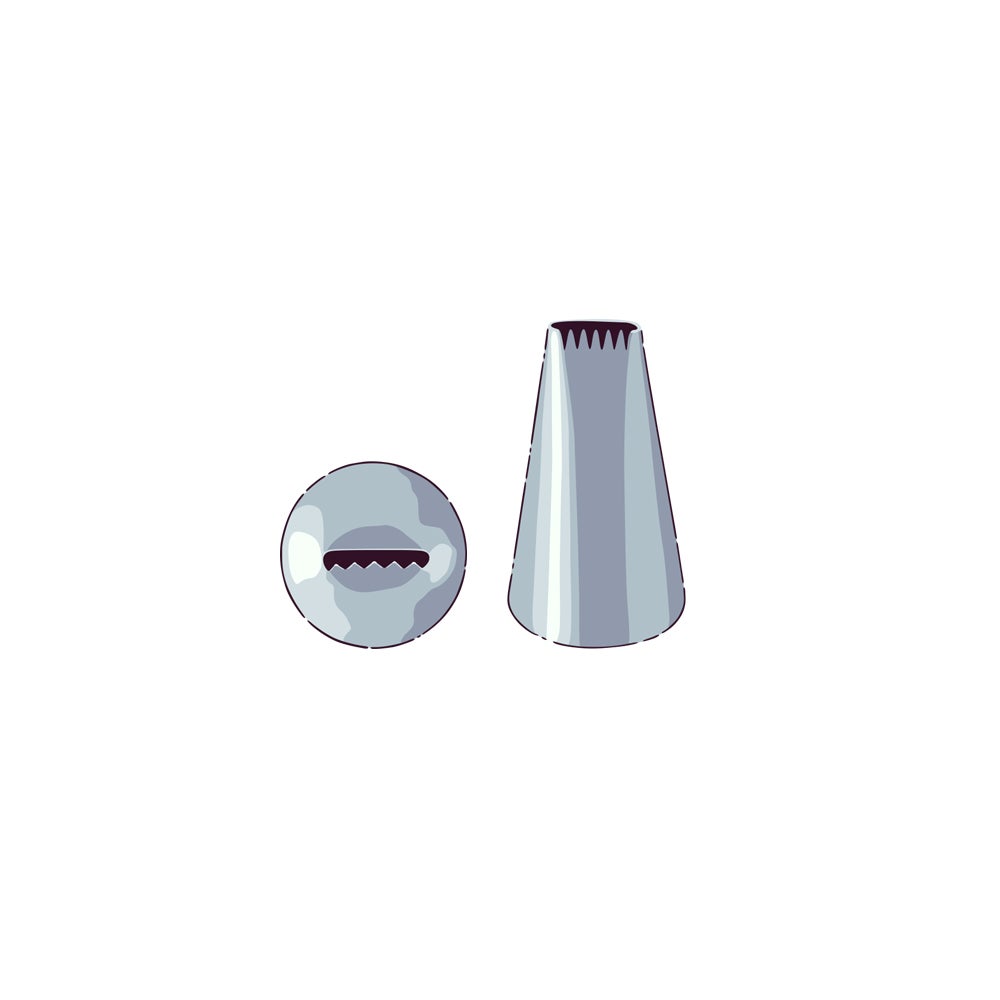 Piping Tip, Basketweave, Stainless Steel, #1D, 1.25 x 1.25 x 1.5 Inch,1 - 1 EACH
