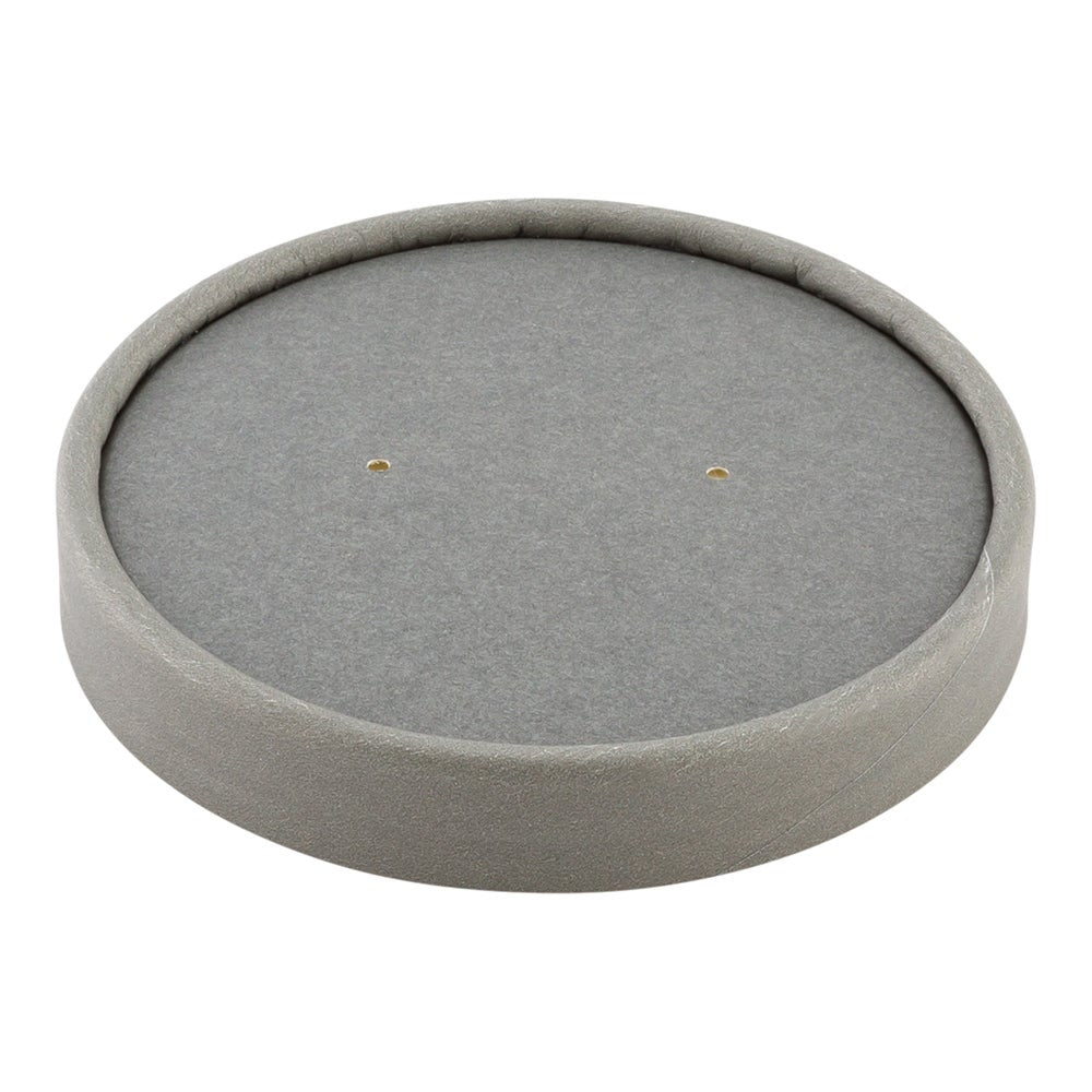 Lids, Flat, Bio Tek, Paper, Gray, 3.5 Inch, Fits 12 Ounce Soup Cups,1 - 200 COUNT