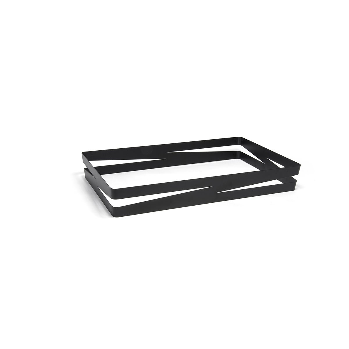 Organizer, Shallow, 12 x 2.75 Inch Full-Size, Zig Zag, Matte Black, Metal,2 - 1 COUNT