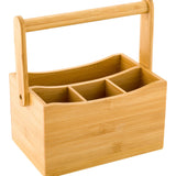 Holder, Flatware, 8.25 x 5 x 9.25 Inch, Natural, Bamboo, with Handle,1 - 1 EACH