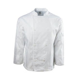 Jacket, Crew, Long Sleeve, Traditional, White, 6X, Poly/Cotton Blend,1 - 1 EACH