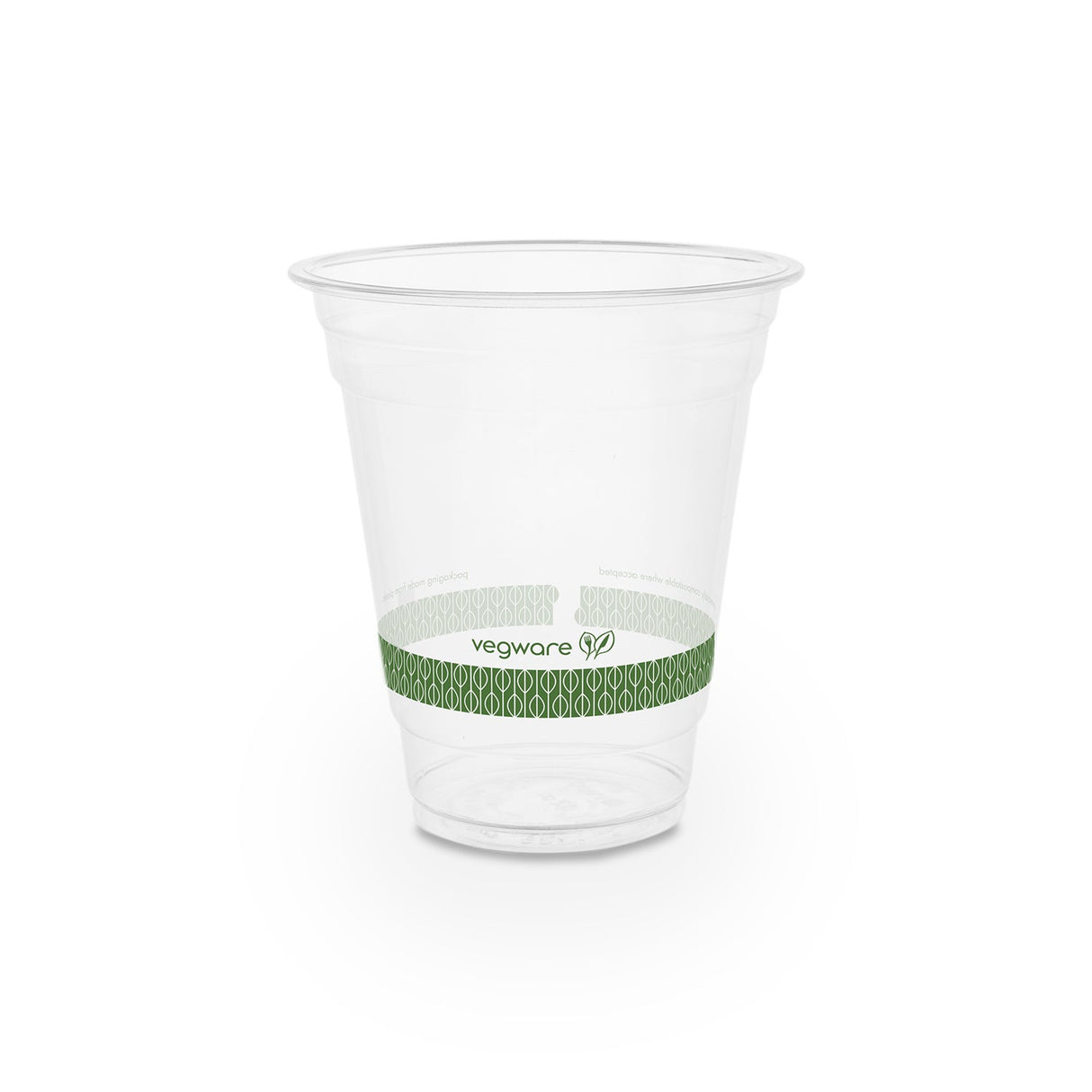 Cups, Cold, 12 Ounce, Plastic, Clear with Green Decor, PLA,20 - 50 COUNT