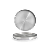 Plates, Brushed Stainless Steel, 11 Inch, Silver, Round,6 - 1 COUNT