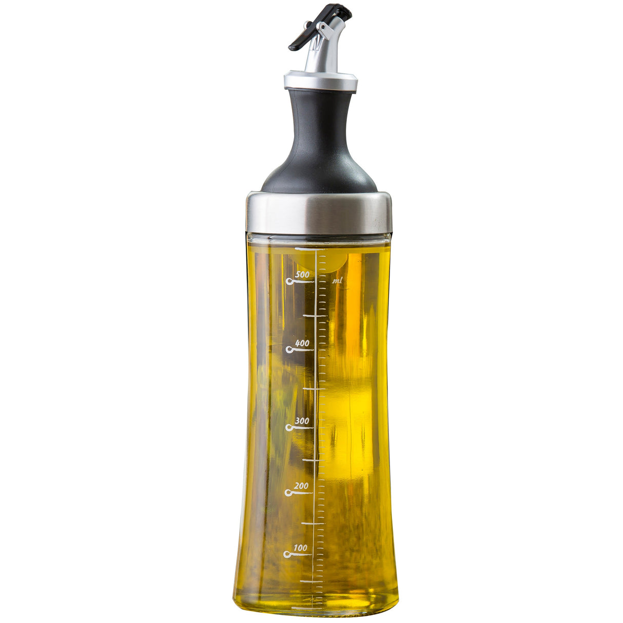 Infusers, Olive Oil, 18.6 Ounce, Clear, Glass, with Black Plastic & Metal Pour Spout Top, 18.6 Ounce,6 - 1 EACH