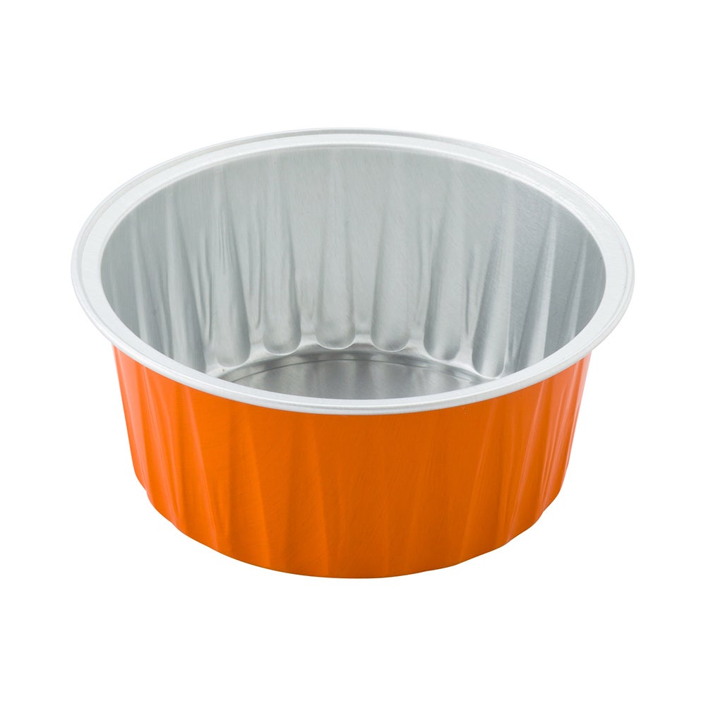 Cups, Baking, 4 Ounce 3.25 x 3.25 x 1.5 Inch, Aluminum, Orange, Round,1 - 100 COUNT
