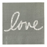 Napkins, Lunch, 3-Ply, Gray Love, 13 x 13 Inch,1 - 500 COUNT