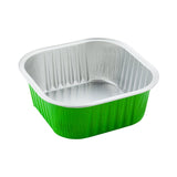Cups, Baking, 10 Ounce 4.25 x 4.25 x 1.5 Inch, Aluminum, Lime Green, Square,1 - 100 COUNT