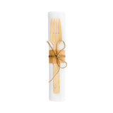 Cutlery Set, Fork/Knife/Spoon, Bamboo, Natural, with Napkin,1 - 100 COUNT