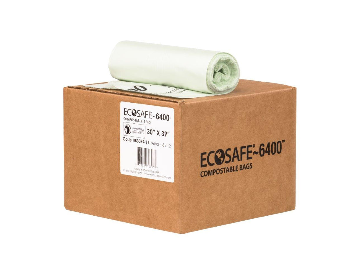 Bags, Compostable, 1.1 Mils, 30 x 39 Inches,8 - 12 COUNT