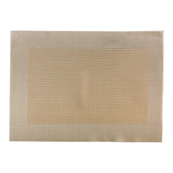 Placemats, Geneva Frame 16 x 12 Inch, Woven, Metallic Gold, Vinyl,1 - 6 COUNT