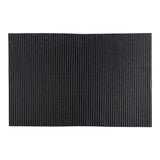 Placemats, Silver Pinstripe 16 x 12 Inch, Woven, Black, Vinyl,1 - 6 COUNT