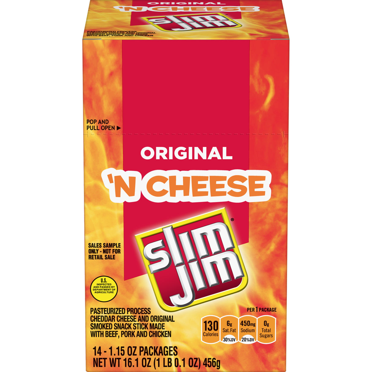 Snacks, Meat Stick, Orginial N' Cheese, 1.15 Ounce,6 - 14 COUNT