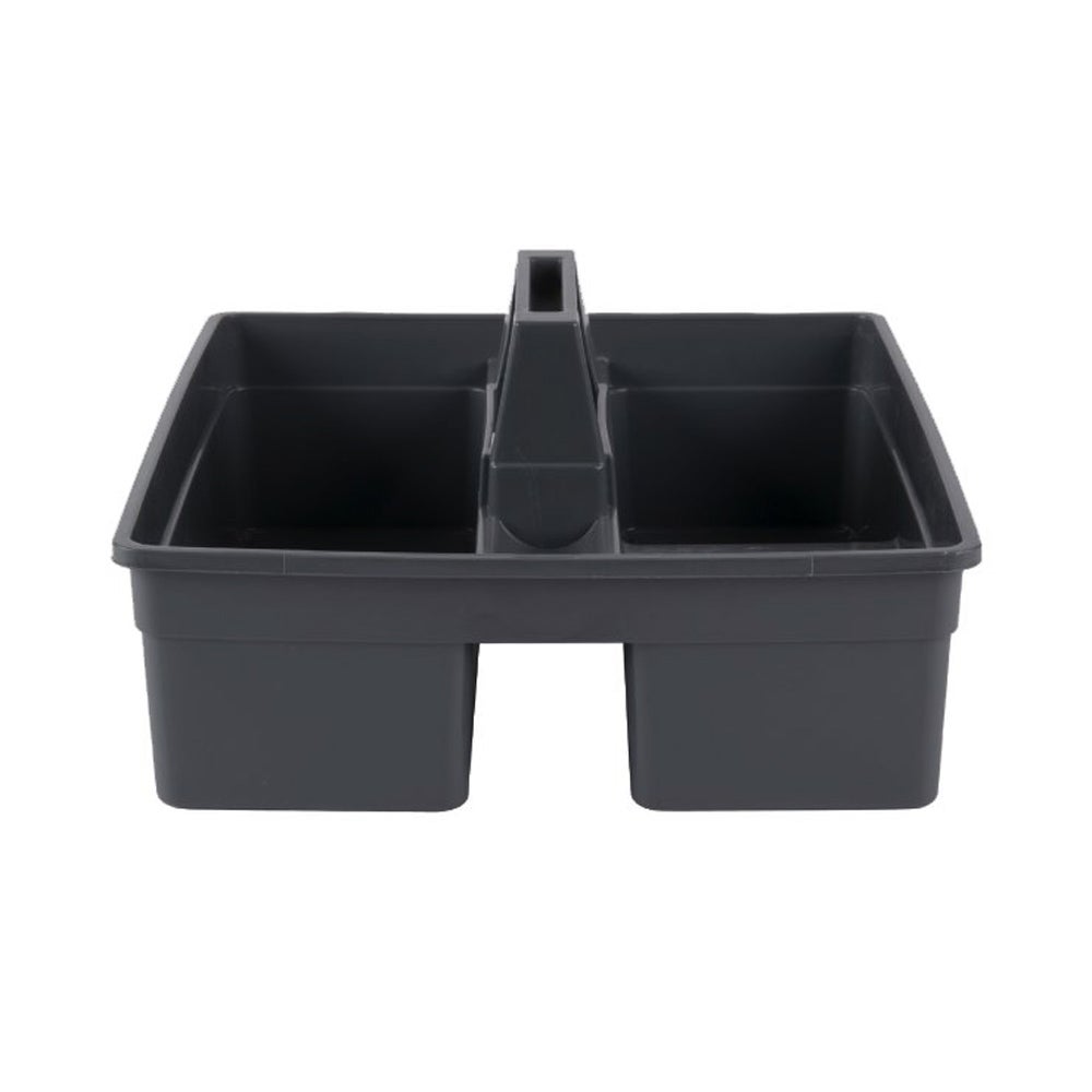 Caddy, Cleaning, 15.25 x 13.25 x 6.75 Inch, 2-Compartment, Black, Plastic, with Handle,1 - 1 EACH