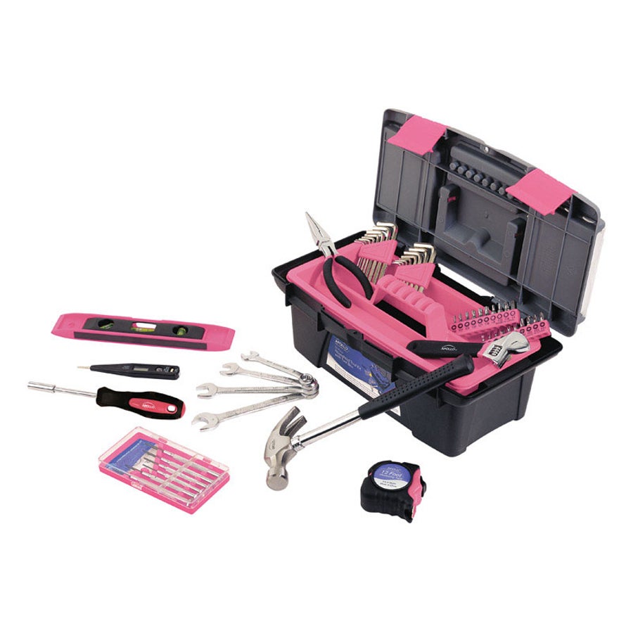 Tool Kit, Household, 53 Piece, Pink,1 - 1 EACH