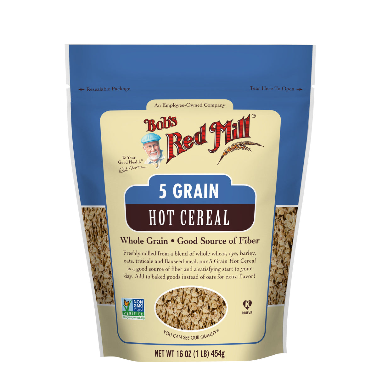 Cereal, 5 Grain, Rolled, Resealable,4 - 16 OUNCE